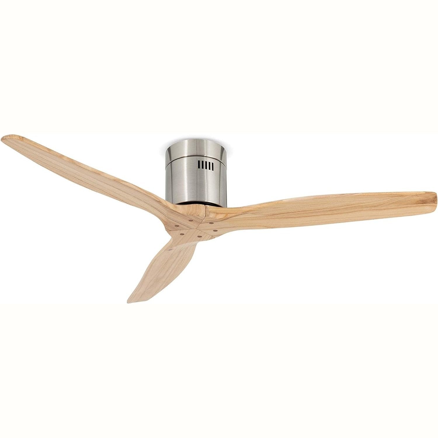 Create - Windcalm Ceiling Fan With Remote Control / Niquel And Natural Wood / Silent Summer-winter Function