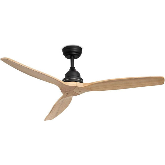 Create - Windwood Ceiling Fan Ac Motor Black Natural Wood Blades / Silent