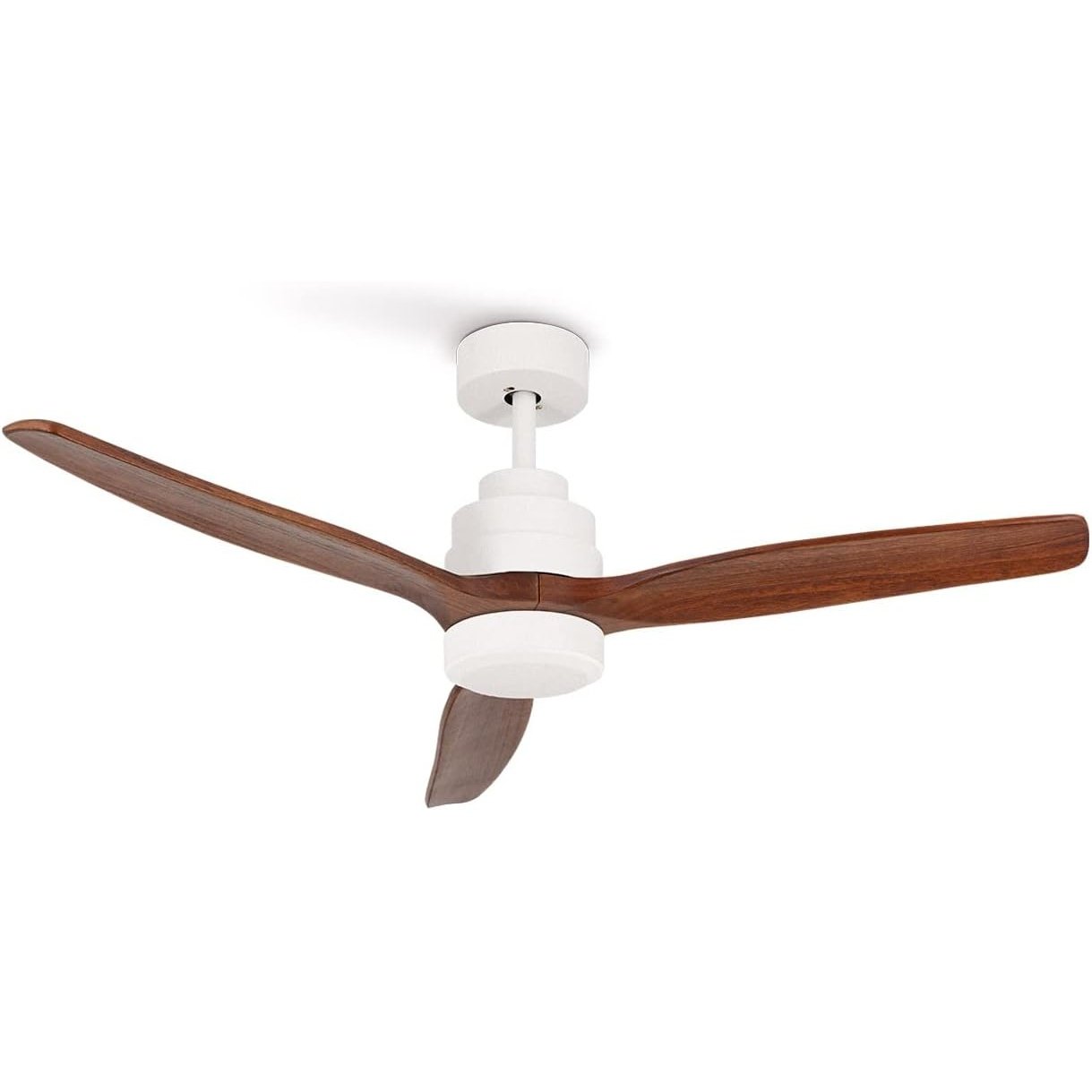 Create - Windstylance Ceiling Fan White With Remote Control, Dark Wood Wings / Wlan / Quiet / Summer Winter Operation