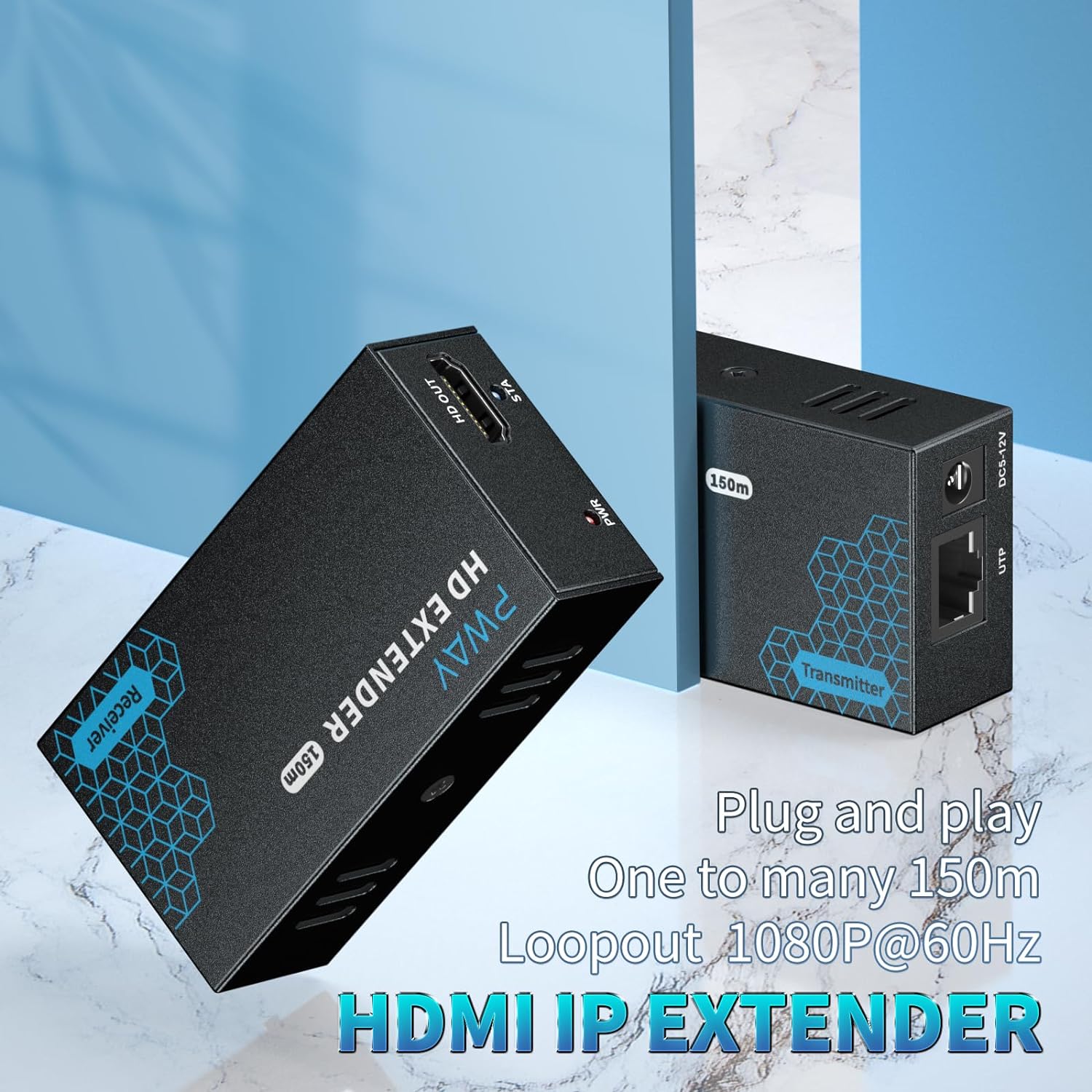 Pway - Hdmi Extender 500ft Over Single Cat5e/6