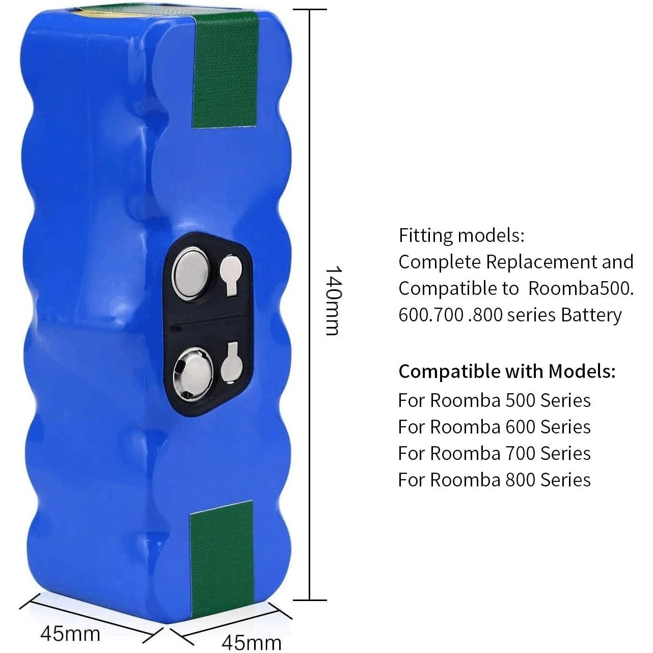 Melasta - 14.8V / 6400mah Li-ion Battery Fit For Roomba Robotic