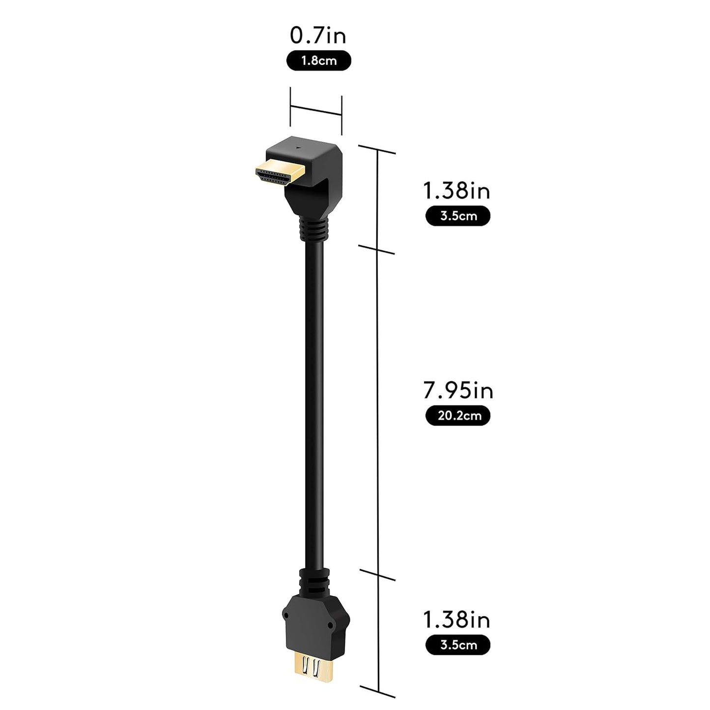 Ezdiyfab - 2 Pack Hdmi Male To Female Right Angle Adapter